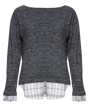 Crew Neck Sweater with Under Shirt