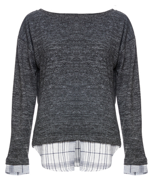 Crew Neck Sweater with Under Shirt