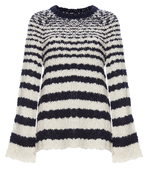 Velvet by Graham & Spencer Striped Flare Sleeves Sweater