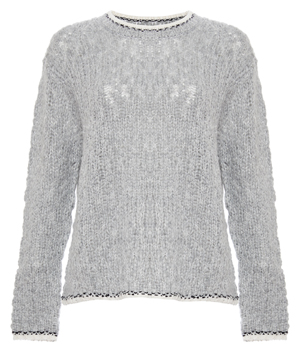 Velvet by Graham & Spencer Contrast Hem Lightweight Sweater