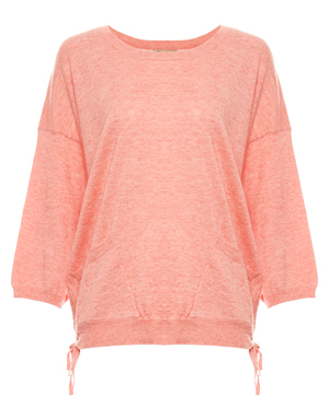 Democracy 3/4 Sleeve Side Ruching Sweater