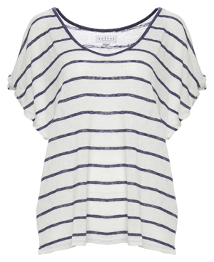 Velvet by Graham & Spencer Striped V-Neck Tee