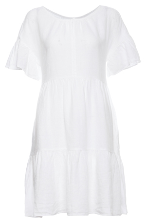 Velvet by Graham & Spencer Paneled Ruffle Linen Dress