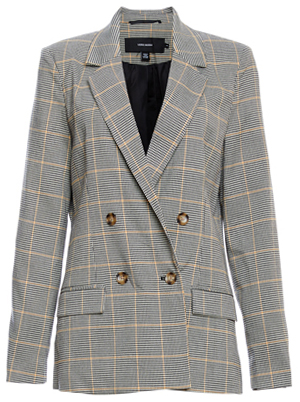 Double Breasted Plaid Blazer