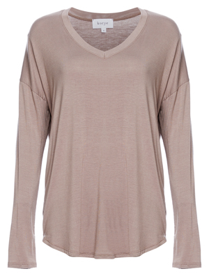 V-Neck Dropped Shoulder Modal Top