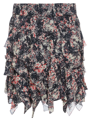 Isabel Marant Tiered Ruffles Printed Skirt