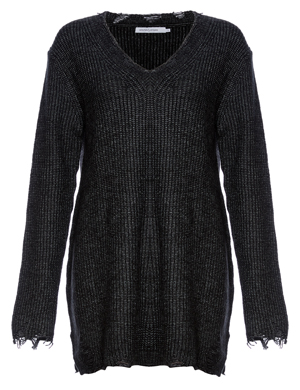 Stitches & Stripes V-Neck Ribbed Long Sweater