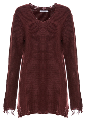 Stitches & Stripes V-Neck Ribbed Long Sweater