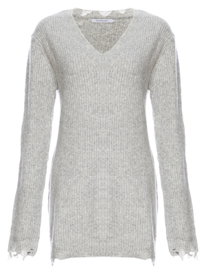 Stitches & Stripes V-Neck Ribbed Long Sweater
