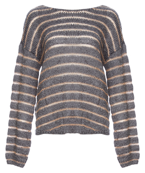 Mystree Striped Back Knot Sweater