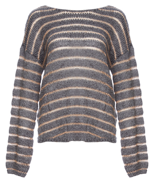 Mystree Striped Back Knot Sweater