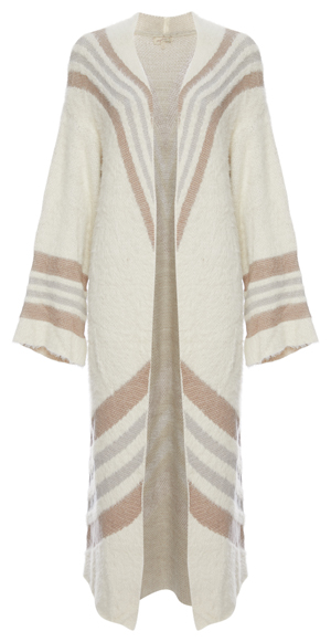 Mystree Chevron Print Long Cardigan