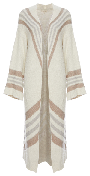 Mystree Chevron Print Long Cardigan