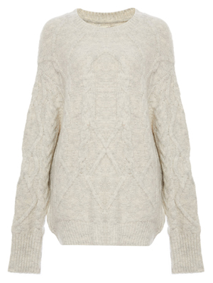 Mystree Cable Knit Batwing Sleeve Sweater