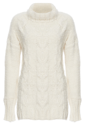 Mystree Turtleneck Cable Knit Sweater