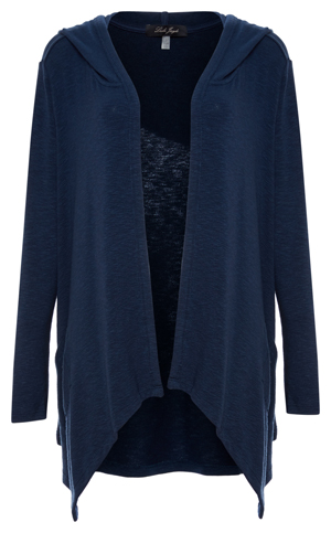 Draped Hooded Cardigan w/ Pockets