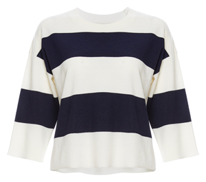 J Brand 3/4 Sleeve Striped Sweater