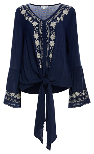 Embroidered Statement Sleeves Top