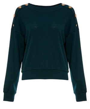 Buttoned Shoulders Sweater