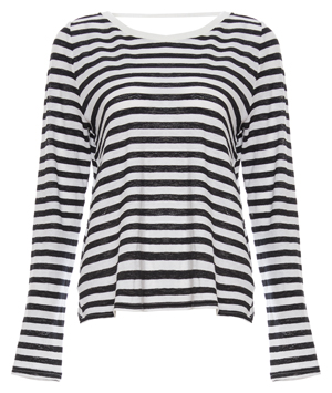 Devon Crossed Back Long Sleeve Striped Top