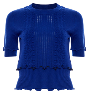 3.1 Phillip Lim Short Sleeve Cable Knit Top