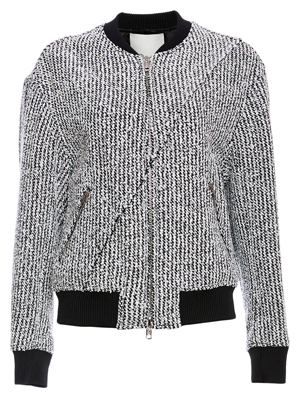 3.1 Phillip Lim Boucle Bomber with Fringe Seam