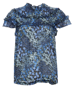 Rebecca Taylor Short Sleeve Ava Ruffle Top