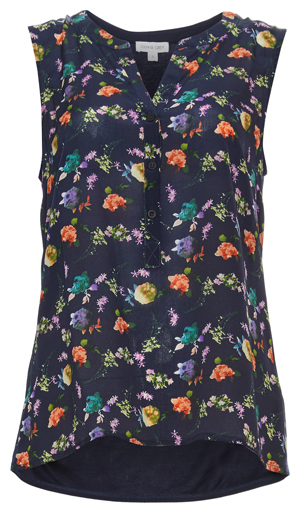 Sleeveless Printed Front Contrast Jersey Top
