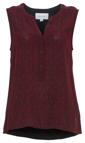 Sleeveless Printed Top with Contrast Back