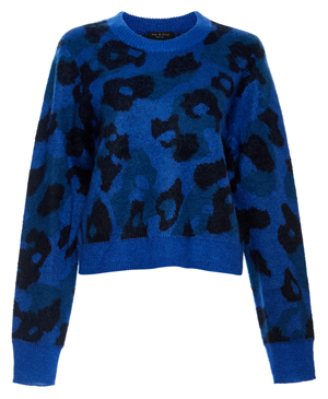 Rag & Bone Leopard Printed Crew Neck Sweater