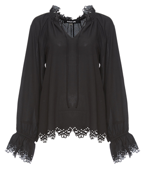 Neck Tie Long Sleeve Top