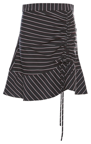 Pinstripe Ruched Front Skirt