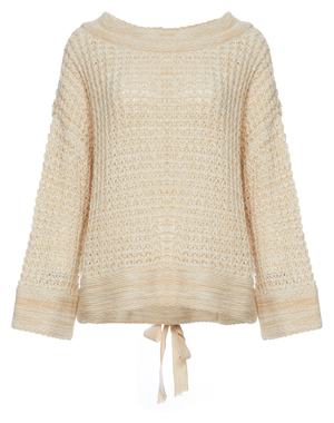 Mystree Boat Neck Lace Up Back Sweater