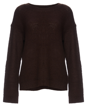 Mystree Round Neck Popcorn Knit Sweater