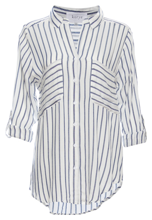 Nayla Striped Button Down Top