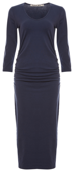 Michael Stars 3/4 Sleeve Ruched Midi Dress
