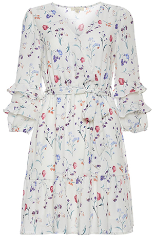 Surplice Printed Dress