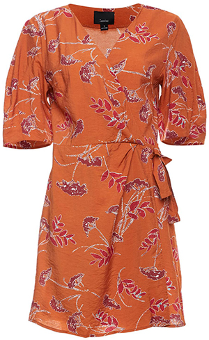 Short Sleeve Printed Wrap Dress