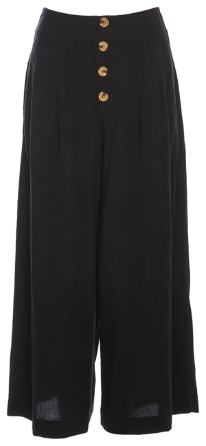 Buttoned Front Wide Leg Culotte