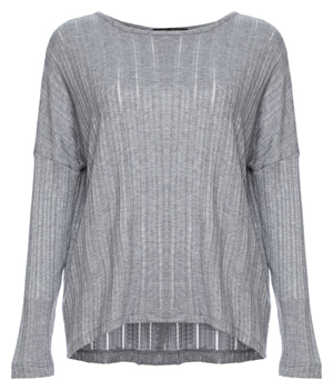 Button Back Ribbed Knit Top