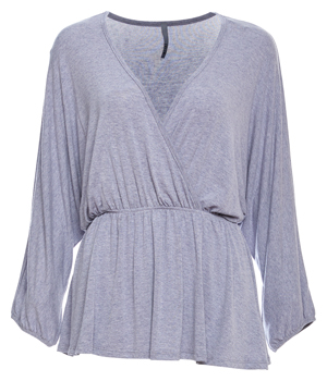 Surplice Long Sleeve Knit Top