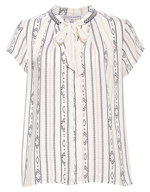V-Neck Short Sleeve Printed Top