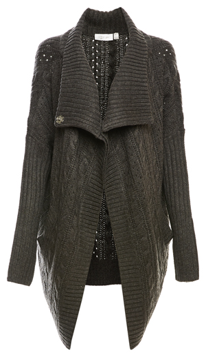 Crossed Front Chunky Knit Coatigan