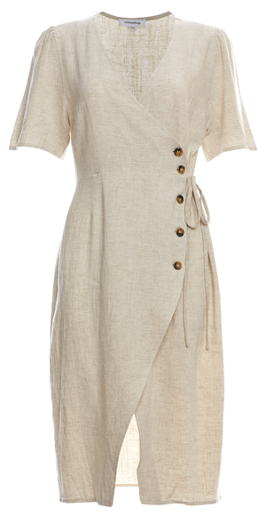 Button Down Surplice Dress