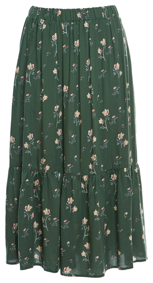 Floral Pleated Midi Skirt