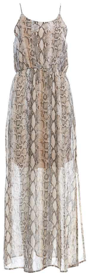 Sleeveless Snake Print Maxi Dress