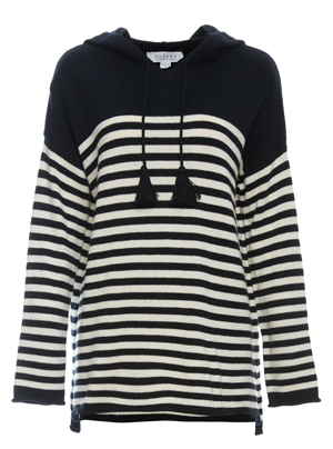 Velvet by Graham & Spencer Cotton Cashmere Striped Hoodie