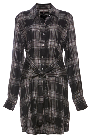 Michael Stars Long Sleeve Tie Waist Shirtdress