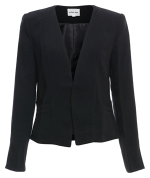 Cropped Collarless Blazer