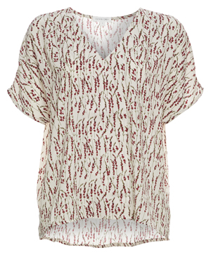 V-Neck Printed Short Sleeve Top